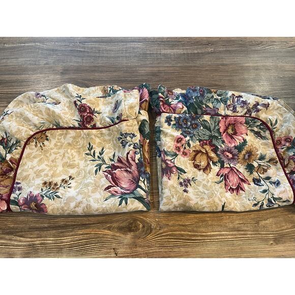 Dan River Ruffled Floral Pillow Sham Standard Vintage 90s Set of 2 - Picture 7 of 7